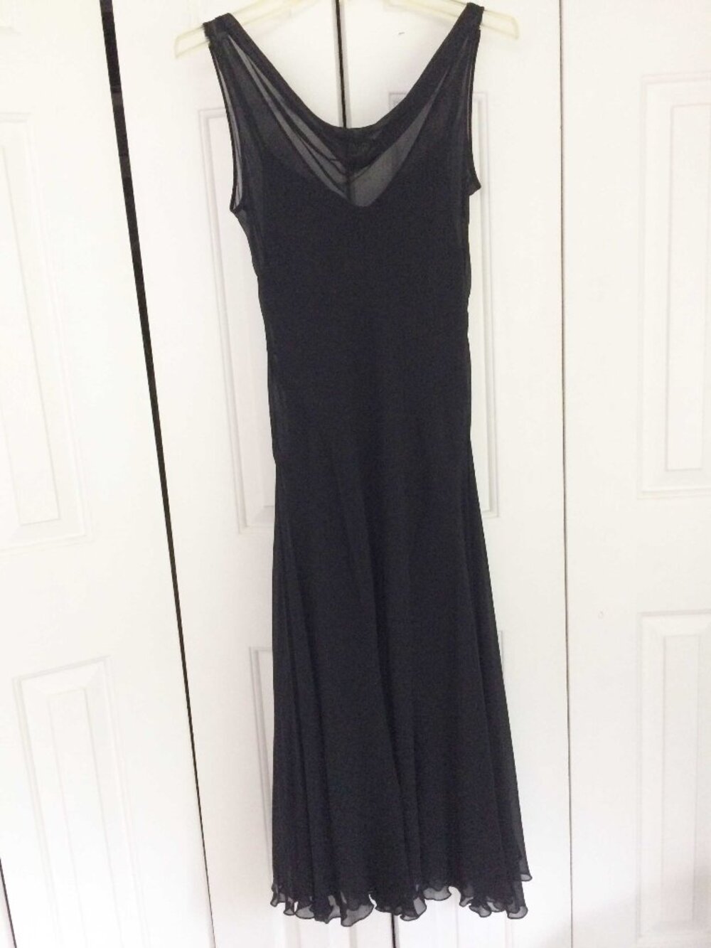 EXPRESS Silk Black Slip Cocktail sleeveless Midi Dress size 7 - 8 fit and flare